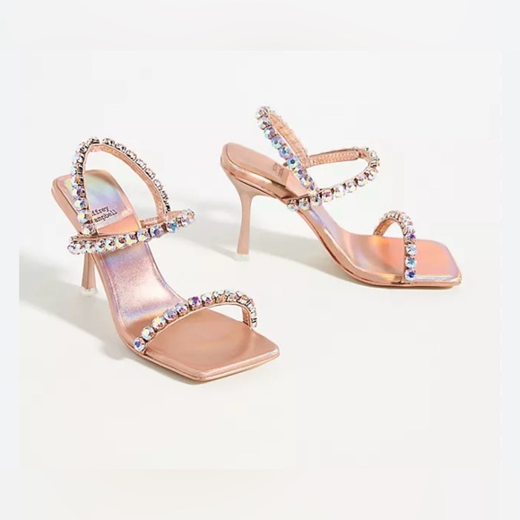Jeffrey Campbell Shoes - Jeffrey Campbell Pink Heels with Crystal Straps